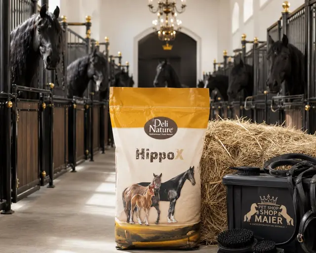 Sac Deli Nature HippoX în grajd de cai
