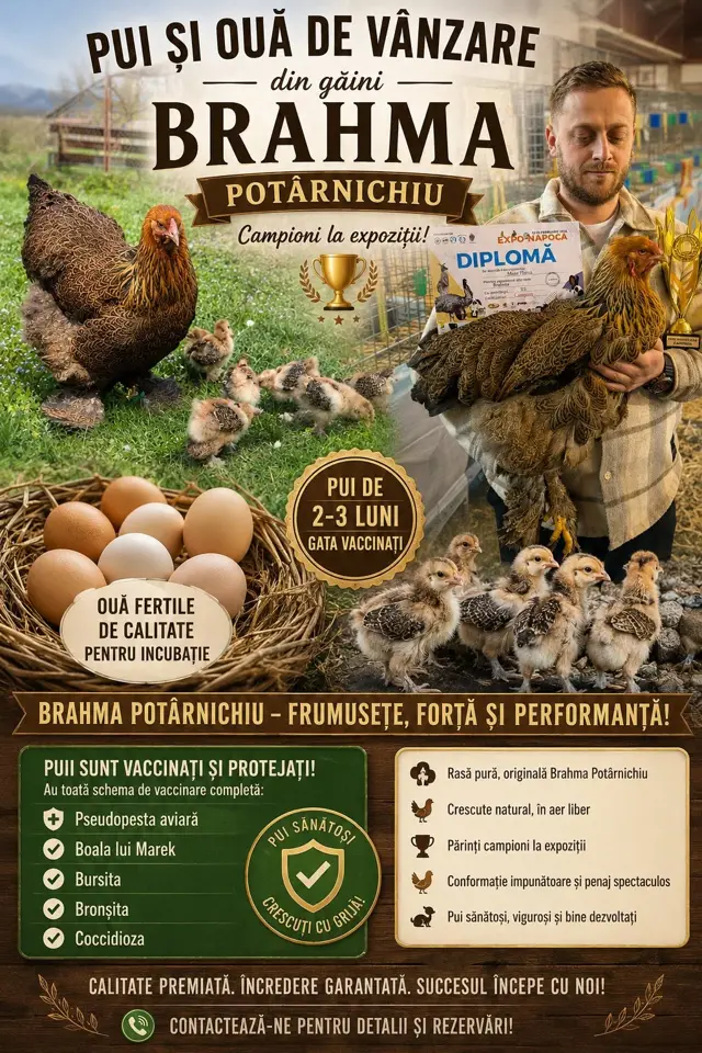 Pui și ouă fertile Brahma potârniche de vânzare pentru incubație